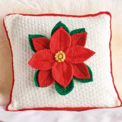 Festive Poinsettia Cushion Knitting Pattern Knitting Pattern
