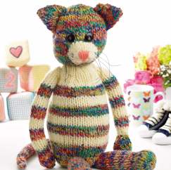 Colourful Cat Chunky Toy Knitting Pattern - Knitting Pattern