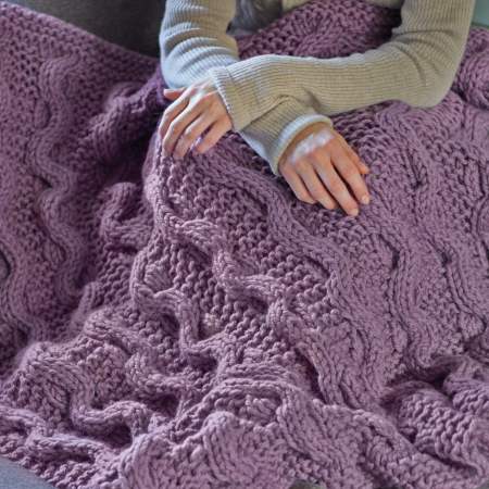 Chunky knit cosy rug