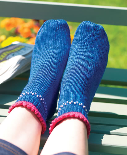 Bethan Beaded Ankle Socks Knitting Patterns Lets Knit Magazine 6925