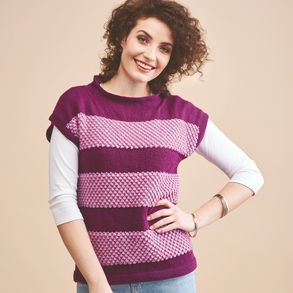 Blackberry Stitch Top | Knitting Patterns | Let's Knit Magazine