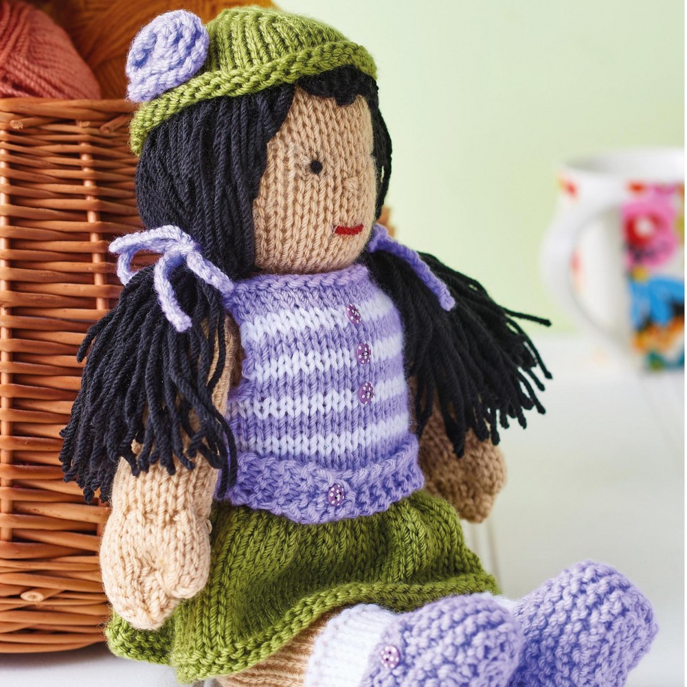 Easy rag doll on sale knitting pattern free