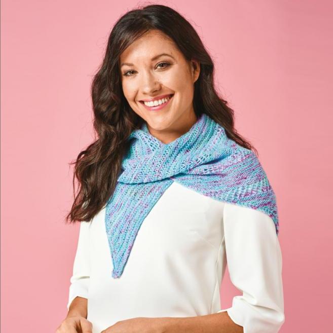 Easy Eyelet Shawl | Knitting Patterns | Let's Knit Magazine