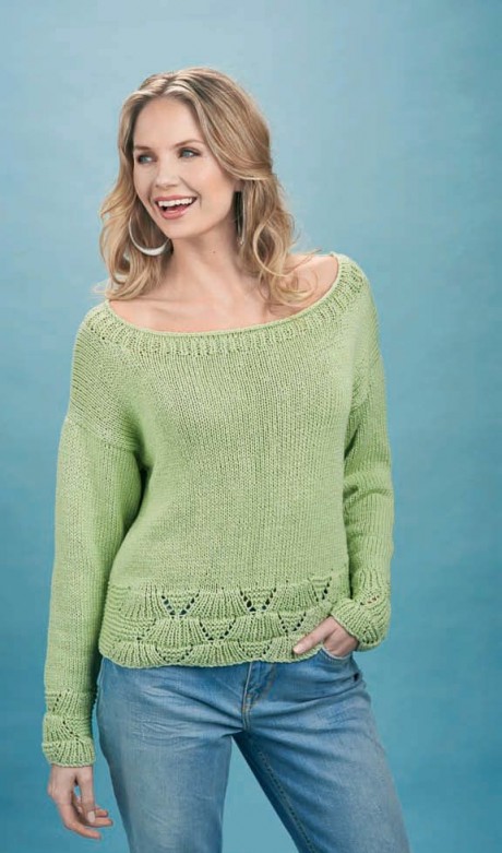 Scallop Edged Sweater | Knitting Patterns | Let's Knit Magazine