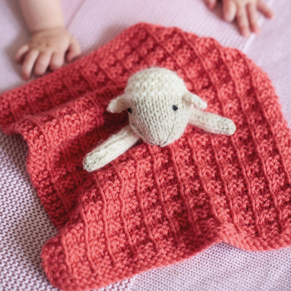 Lamb Baby Comforter | Knitting Patterns | Let's Knit Magazine