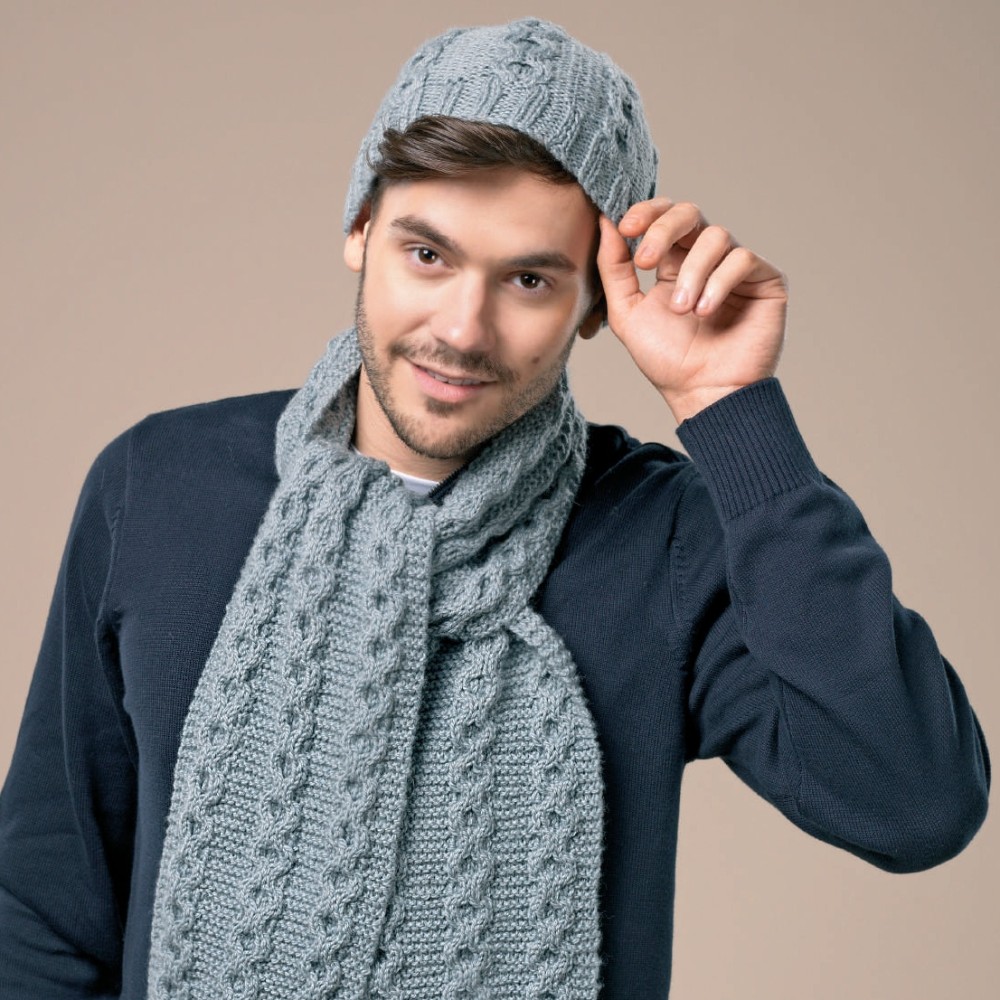 Man’s hat and scarf | Knitting Patterns | Let's Knit Magazine