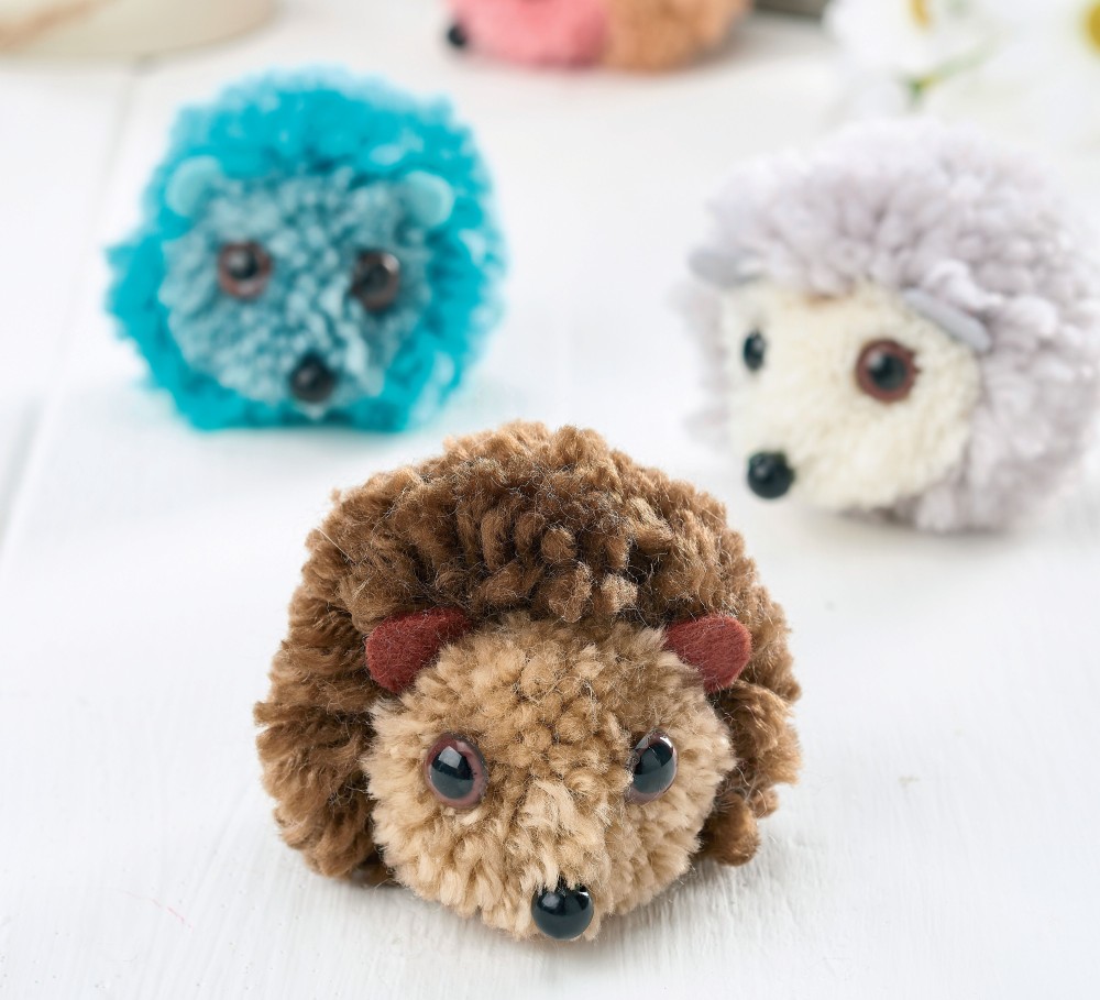 Pom-pom Hedgehogs | Knitting Patterns | Let's Knit Magazine
