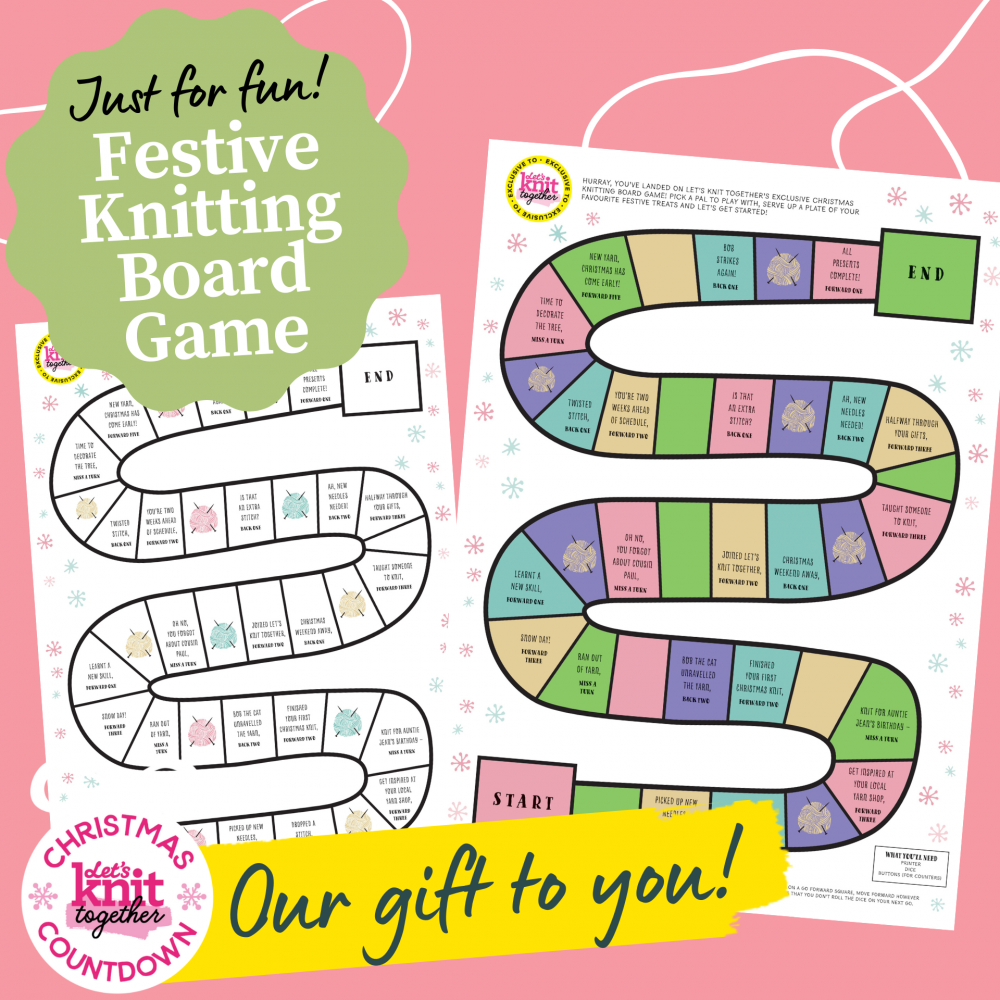 Printable Festive Knitting Board Game Knitting Patterns Let's Knit