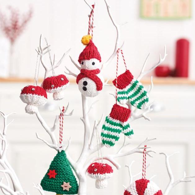 Quick Tree Decorations | Knitting Patterns | Let's Knit Magazine