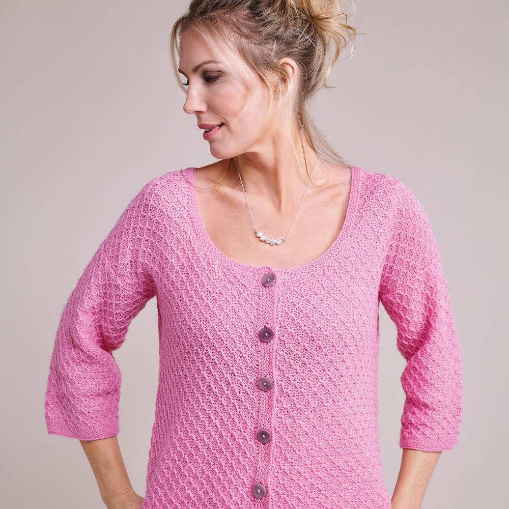 Tuck Stitch Cardigan | Knitting Patterns | Let's Knit Magazine