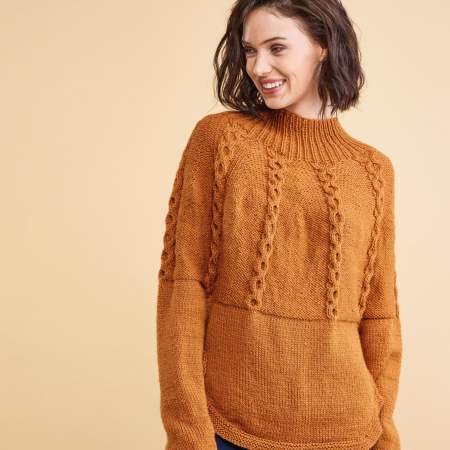 Curved Yoke Cable Sweater 