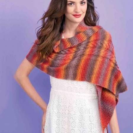 Cabled Autumn Wrap | Knitting Patterns | Let's Knit Magazine