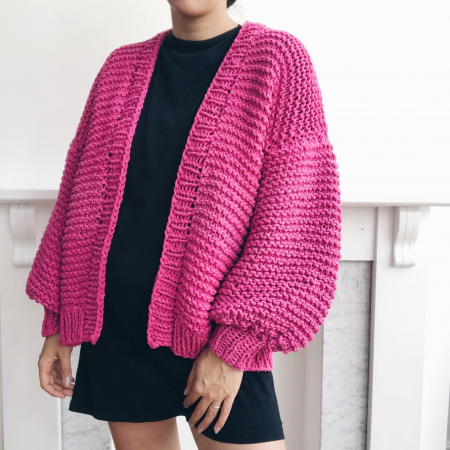 Cygnet Bright Pink Cardigan | Knitting Patterns | Let's Knit Magazine