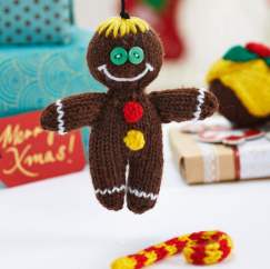 Gingerbread Man, Candy Cane and Christmas Pudding Decorations Knitting Pattern Knitting Pattern