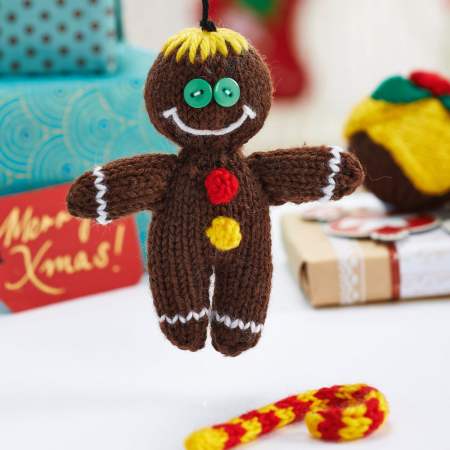 Gingerbread Man, Candy Cane and Christmas Pudding Decorations Knitting Pattern Knitting Pattern