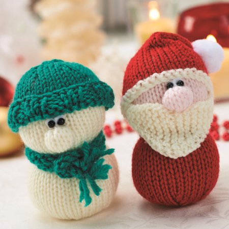 Mini Snowman and Santa Toy Knitting Pattern Knitting Pattern