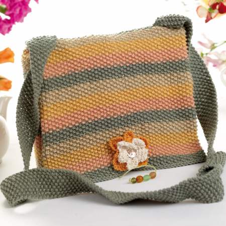 Moss Stitch Shoulder Bag Knitting Pattern Knitting Pattern