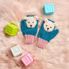 Children’s Polar Bear Mittens Knitting Pattern