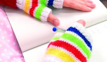 Bright and Colourful Stripy Fingerless Gloves